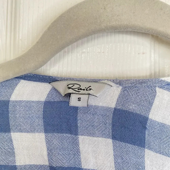 RAILS Brigitte Wrap Dress in Periwinkle Check Size Small - Picture 5 of 9
